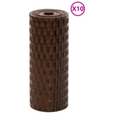 Vidaxl Balcony Screens 10 St 255x19 cm Poly Rattan Brown and Black