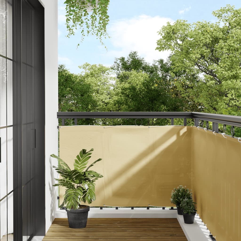 Paravent de balcon Vidaxx 90x400 cm 100% polyester oxford couleur sable