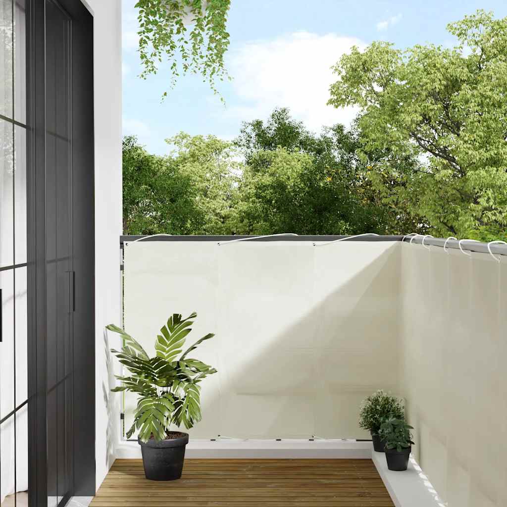 Paravent de balcon Vidaxx 120x1000 cm 100% polyester oxford couleur crème