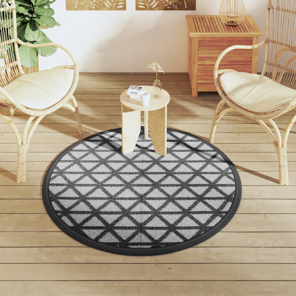 Vidaxx tapis d'extérieur arakil ø120 cm polypropylène noir