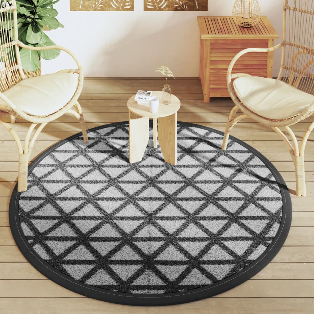 Vidaxx tapis d'extérieur arakil ø160 cm polypropylène noir