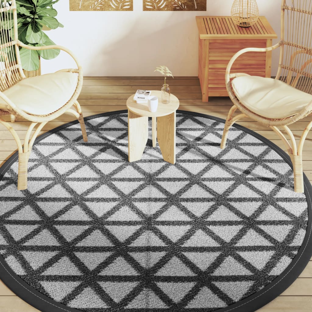 Vidaxl outdoor carpet arakil Ø 200 cm Polypropene black