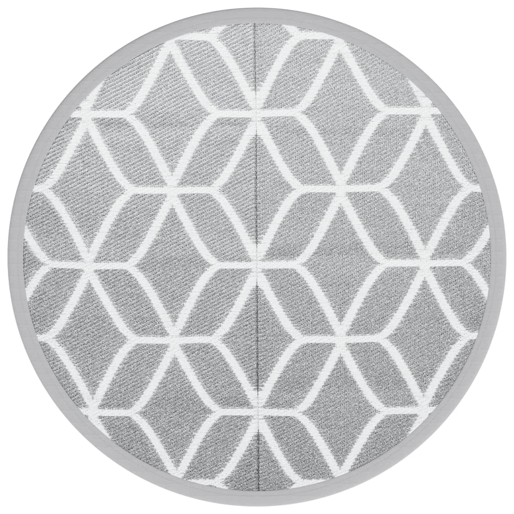 Vidaxl ausserhalb rug arakil Ø120 cm Polyprope Grey