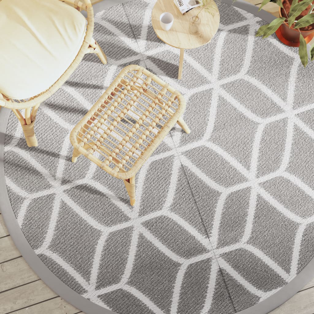 Vidaxx tapis d'extérieur arakil ø 200 cm polypropylène gris