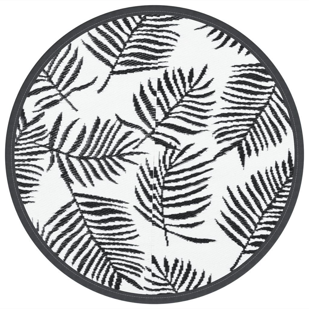 Vidaxx tapis d'extérieur arakil ø 120 cm polypropylène blanc et noir