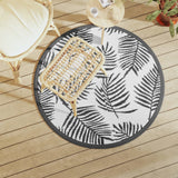 Vidaxx tapis d'extérieur arakil ø 120 cm polypropylène blanc et noir