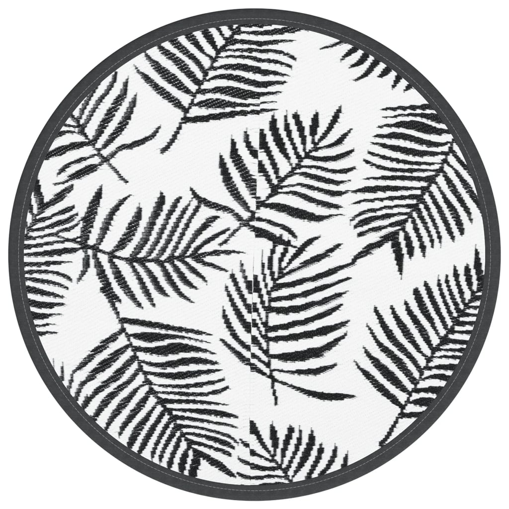 Vidaxx tapis d'extérieur arakil ø160 cm polypropylène blanc et noir