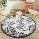 Vidaxx tapis d'extérieur arakil ø160 cm polypropylène blanc et noir