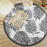 Vidaxx tapis d'extérieur arakil ø160 cm polypropylène blanc et noir