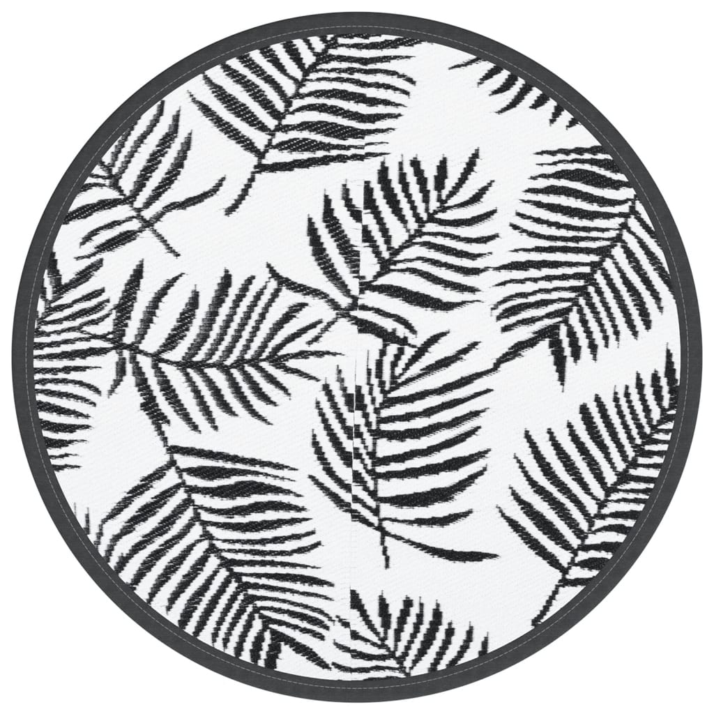 Vidaxx tapis d'extérieur arakil ø200 cm polypropylène blanc et noir