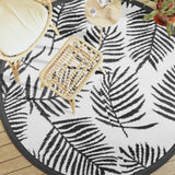 Vidaxx tapis d'extérieur arakil ø200 cm polypropylène blanc et noir