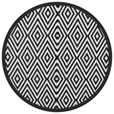 Vidaxx tapis d'extérieur arakil ø160 cm polypropylène blanc et noir
