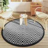Vidaxx tapis d'extérieur arakil ø160 cm polypropylène blanc et noir