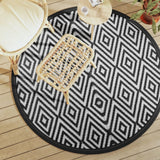 Vidaxx tapis d'extérieur arakil ø160 cm polypropylène blanc et noir