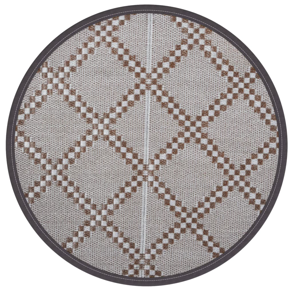Vidaxx tapis d'extérieur arakil ø 120 cm polypropylène marron