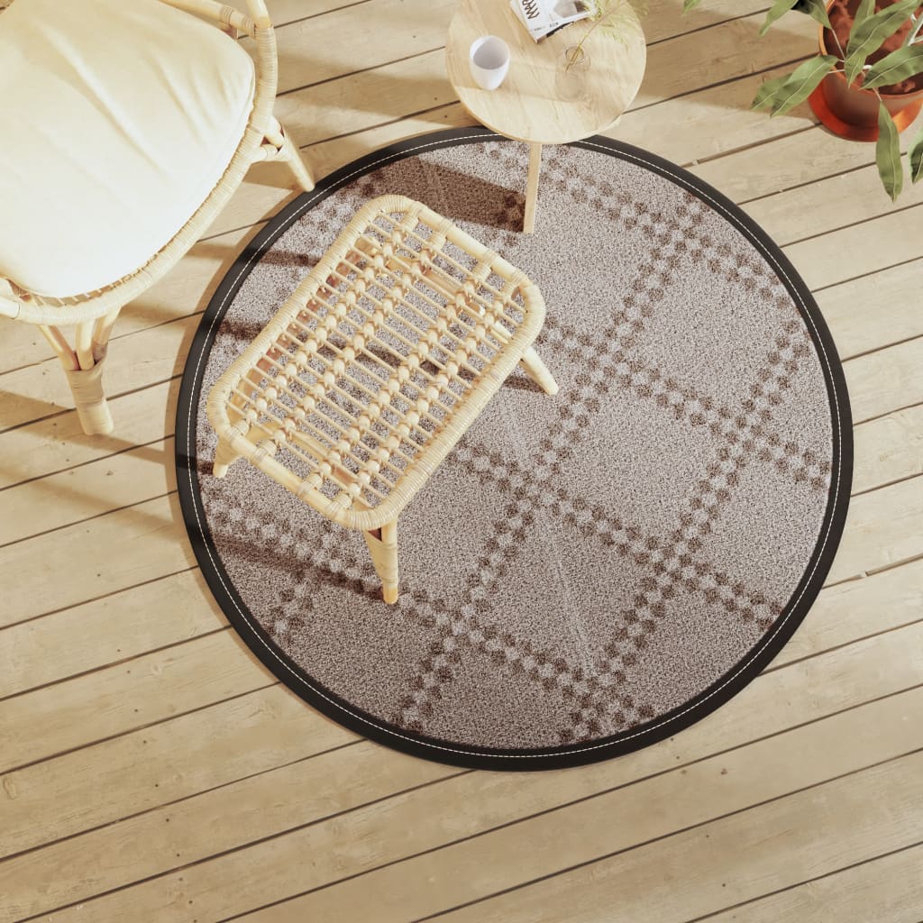 Vidaxx tapis d'extérieur arakil ø 120 cm polypropylène marron