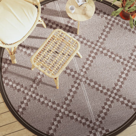Vidaxx tapis d'extérieur arakil ø200 cm polypropylène marron