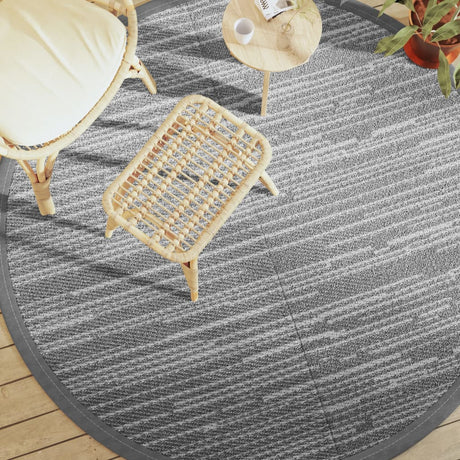 VidaXL Tapis d'extérieur Ø 200 cm polypropylène gris
