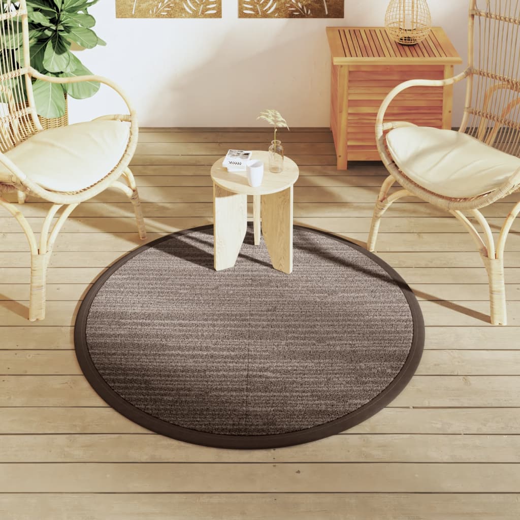 Vidaxl ausserhalb rug arakil Ø 120 cm Polypropenne brong