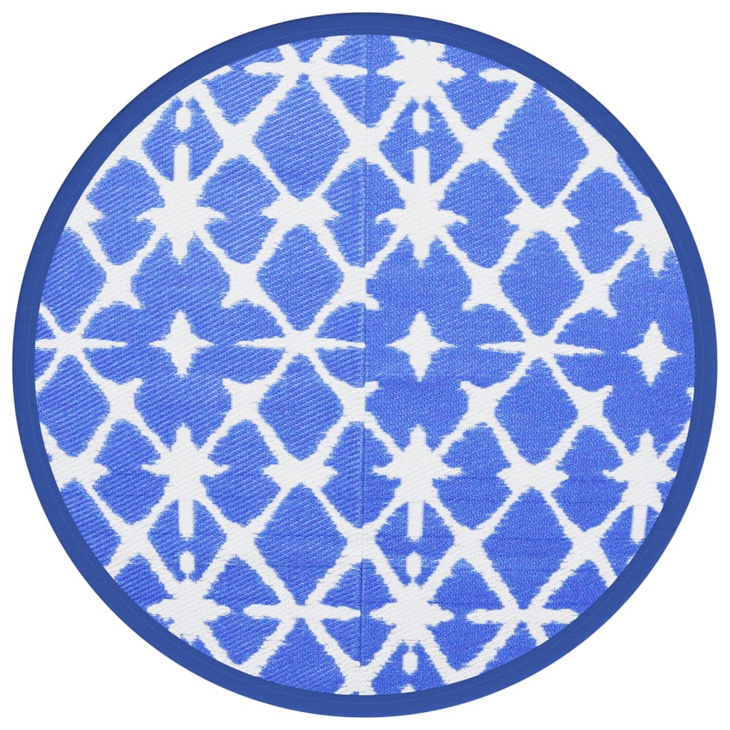 Vidaxx tapis d'extérieur arakil ø160 cm polypropylène bleu et blanc