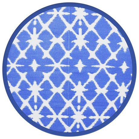 Vidaxx tapis d'extérieur arakil ø160 cm polypropylène bleu et blanc