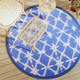 Vidaxx tapis d'extérieur arakil ø160 cm polypropylène bleu et blanc