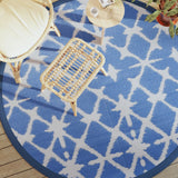 Vidaxx tapis d'extérieur arakil ø200 cm polypropylène bleu et blanc