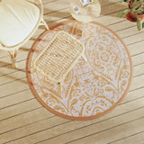 Vidaxx tapis d'extérieur arakil ø120 cm polypropylène orange et blanc