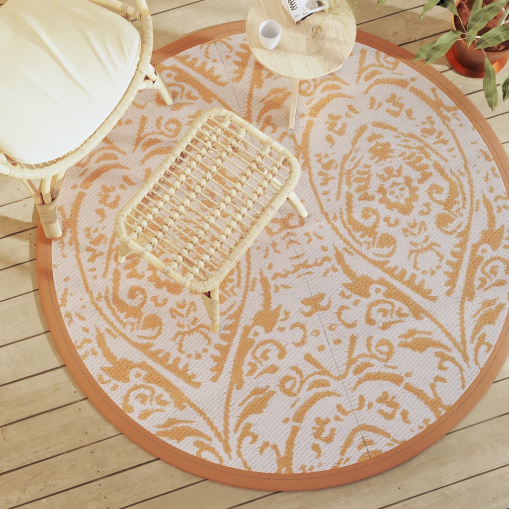 Vidaxx tapis d'extérieur arakil ø160 cm polypropylène orange et blanc