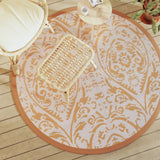 Vidaxx tapis d'extérieur arakil ø160 cm polypropylène orange et blanc