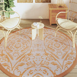 Vidaxx tapis d'extérieur arakil ø200 cm polypropylène orange et blanc