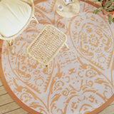 Vidaxx tapis d'extérieur arakil ø200 cm polypropylène orange et blanc