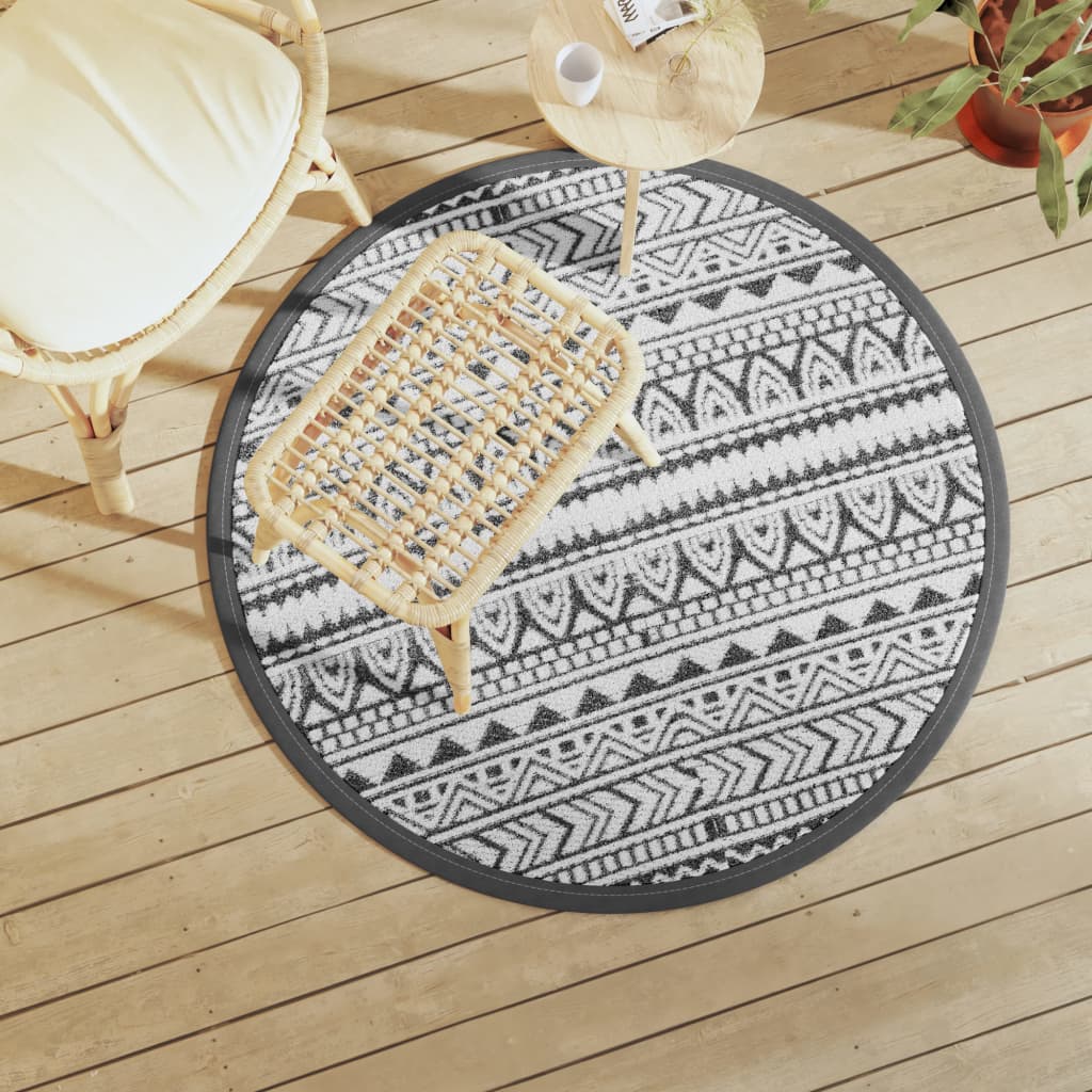 Vidaxx tapis d'extérieur arakil ø120 cm polypropylène noir