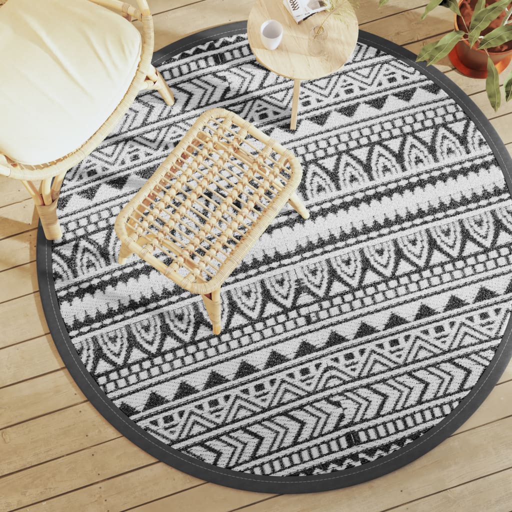 Vidaxl extérieur tapis arakil Ø160 cm en polypropène noir