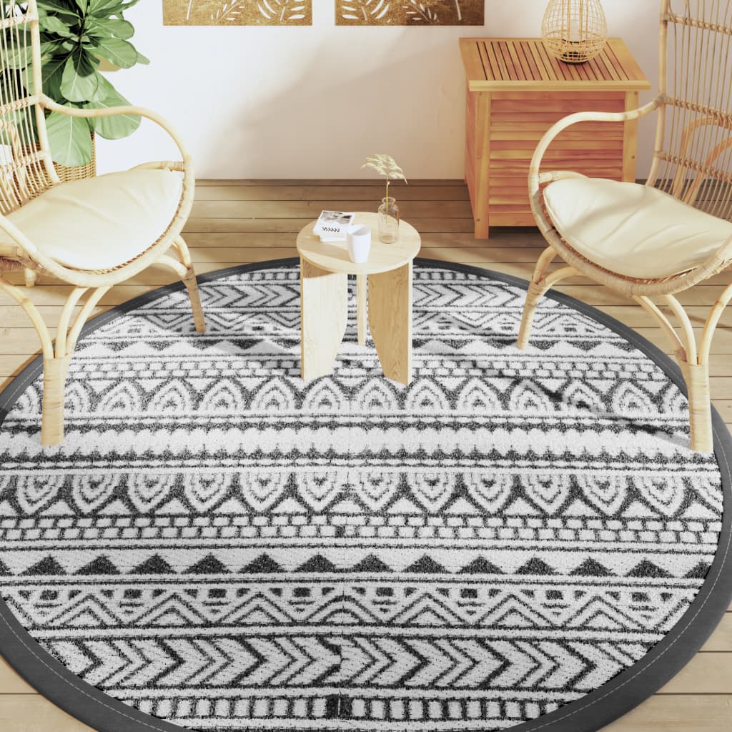 Vidaxx tapis d'extérieur arakil ø 200 cm polypropylène noir