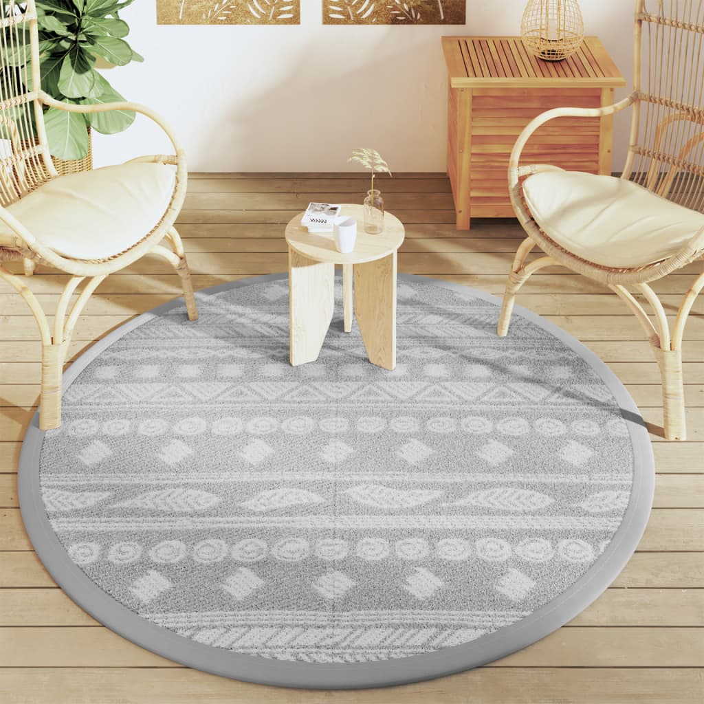 Vidaxl ausserhalb rug arakil Ø160 cm Polyprope Grey