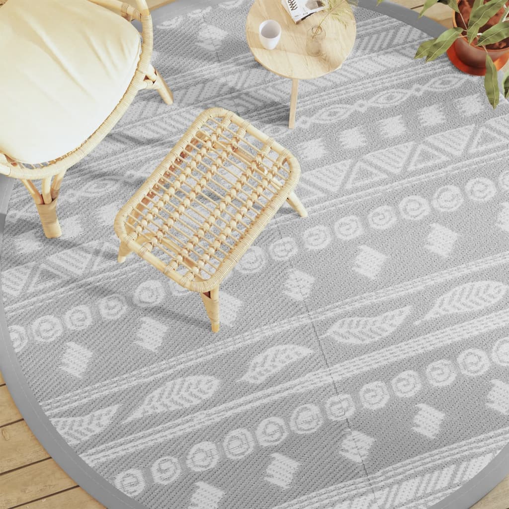Vidaxx tapis d'extérieur arakil ø 200 cm polypropylène gris