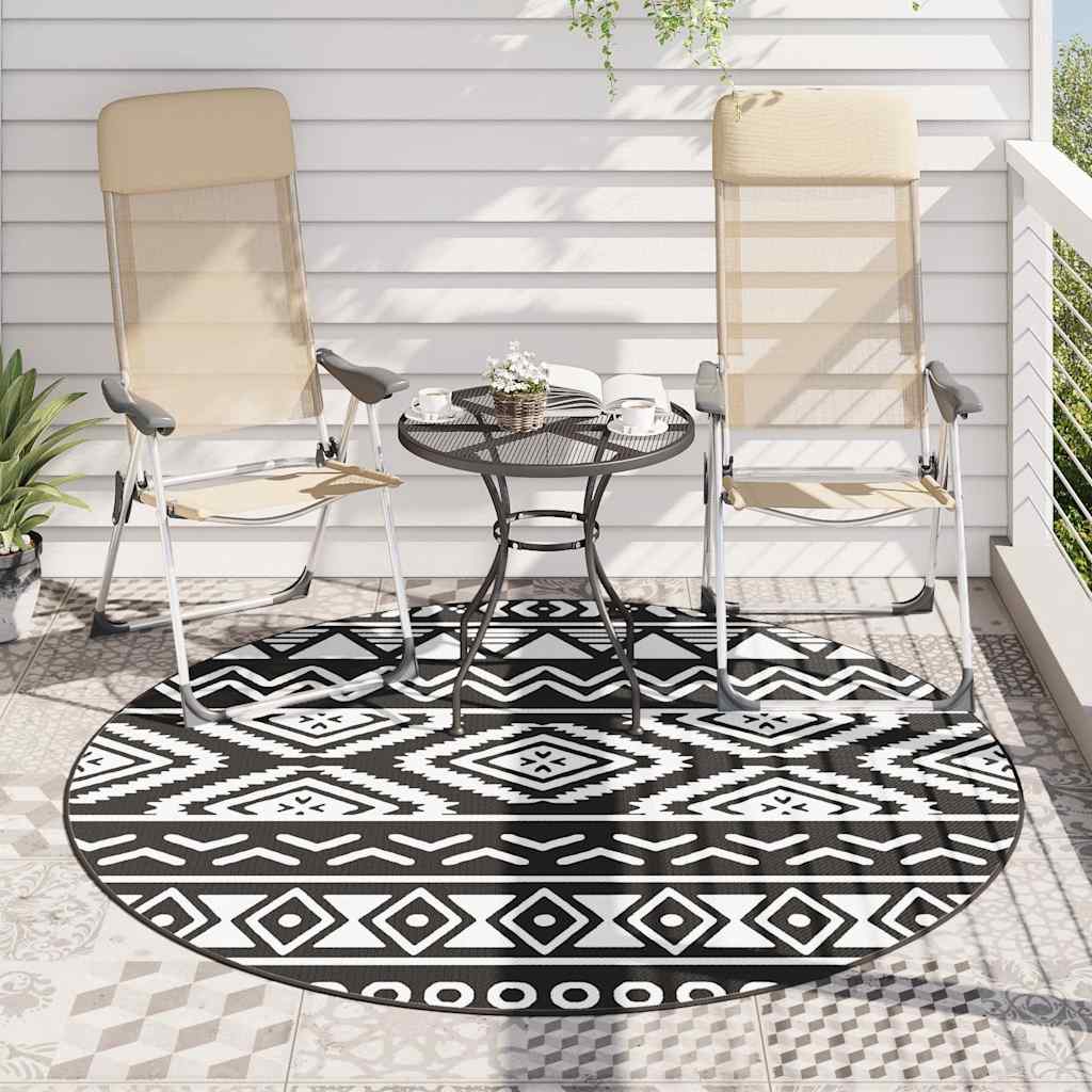 Vidaxx tapis d'extérieur arakil ø 200 cm polypropylène noir