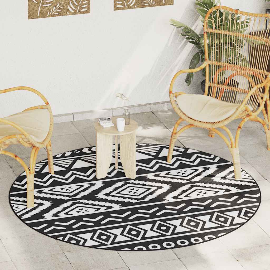 Vidaxx tapis d'extérieur arakil ø 200 cm polypropylène noir