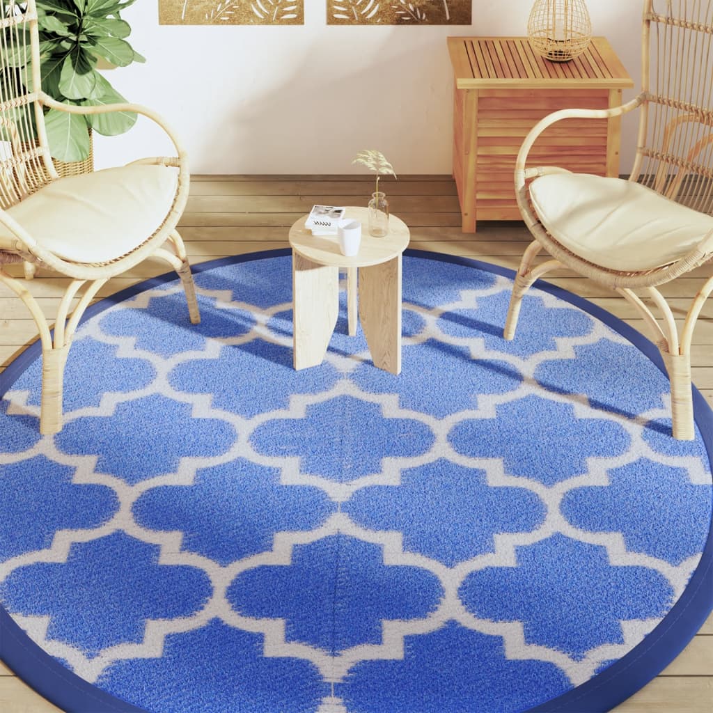 Vidaxl Outdoor Carpet Arakil Ø 200 cm polipropenska modra