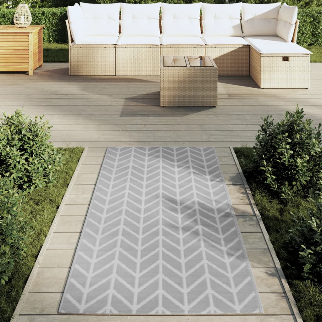 Vidaxl afuera de la alfombra Arakil 80x150 cm pp gris