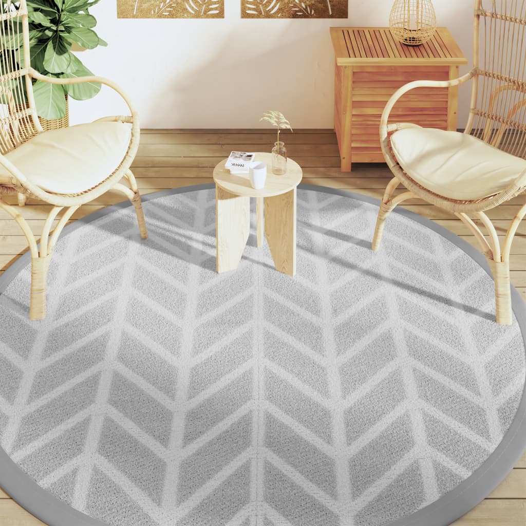 Vidaxl outside rug arakil Ø 200 cm polypropene gray