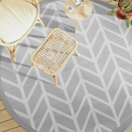 Vidaxx tapis d'extérieur arakil ø 200 cm polypropylène gris
