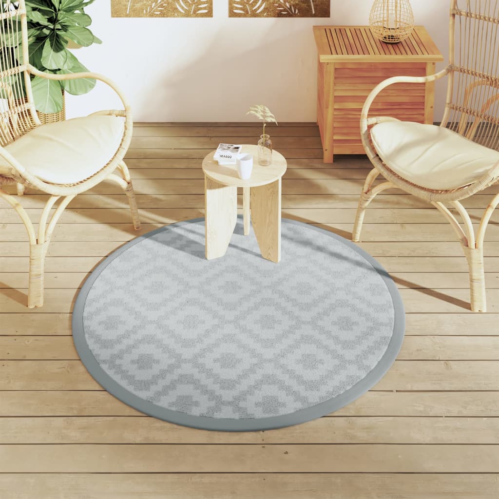 Vidaxl ausserhalb rug arakil Ø120 cm Polyprope Grey