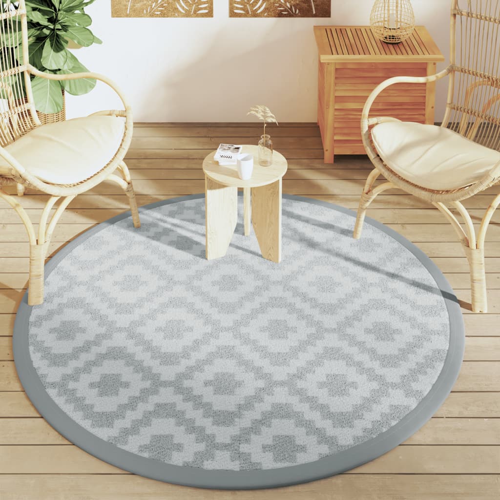 Vidaxl afuera de la alfombra Arakil Ø160 cm Polypropene Gray