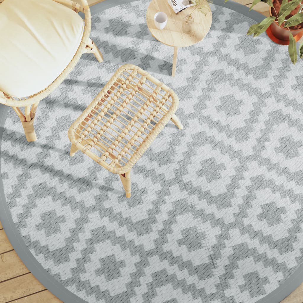 Vidaxx tapis d'extérieur arakil ø 200 cm polypropylène gris