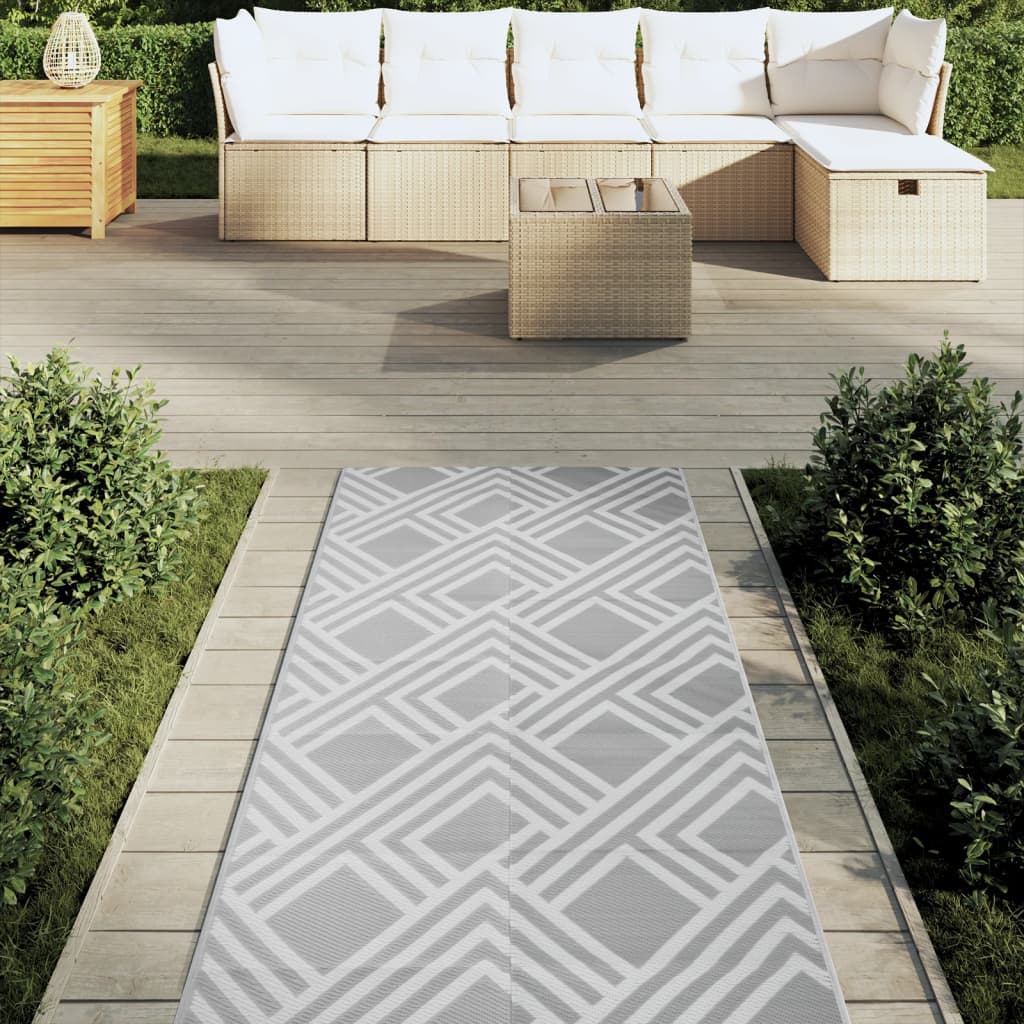 Vidaxl afuera de la alfombra Arakil 80x250 cm pp gris