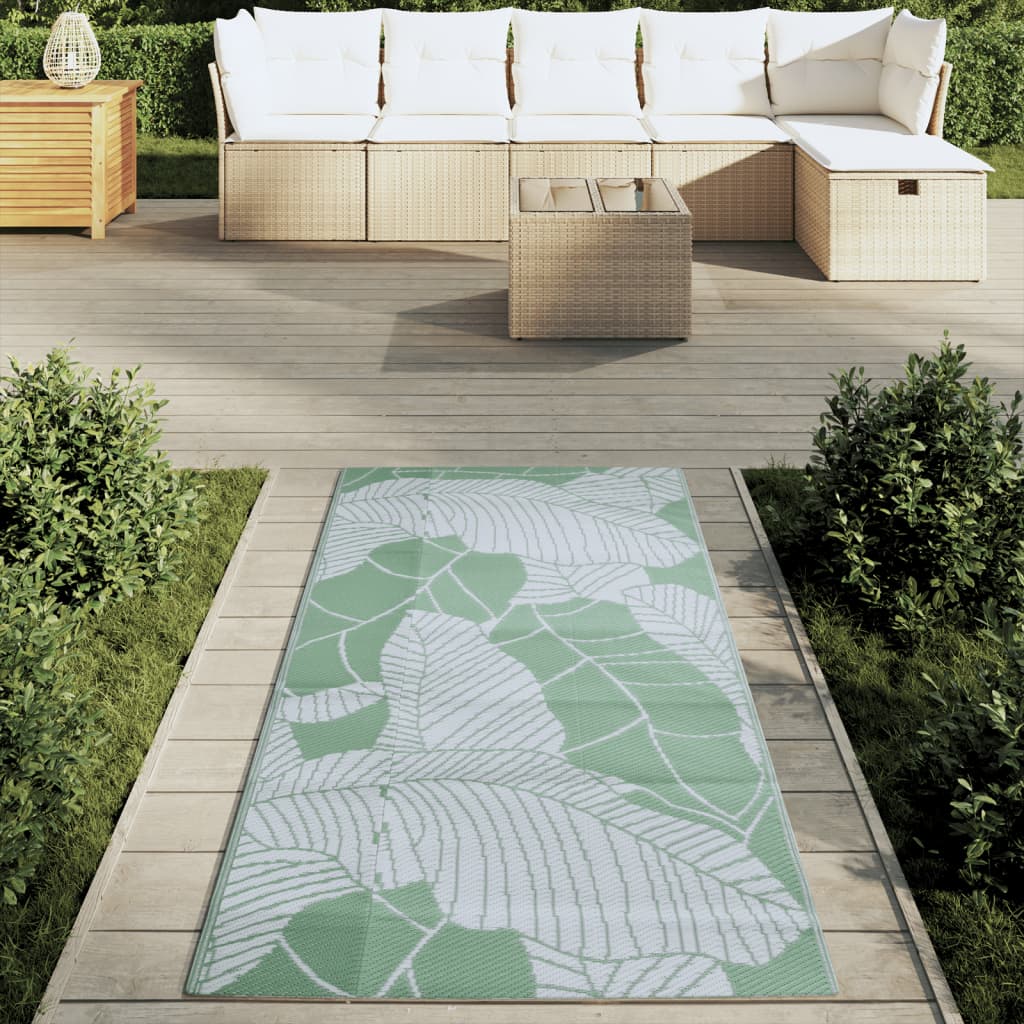 Vidaxl afuera de la alfombra Aakil 80x150 cm Polypropene verde