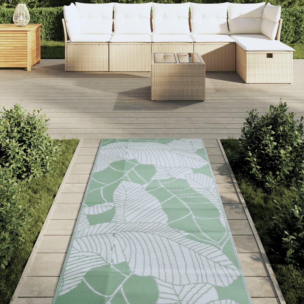 Vidaxl afuera de la alfombra Aakil 80x250 cm Polypropene Green