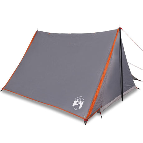 Tente VidaXL 2 personnes imperméable gris et orange